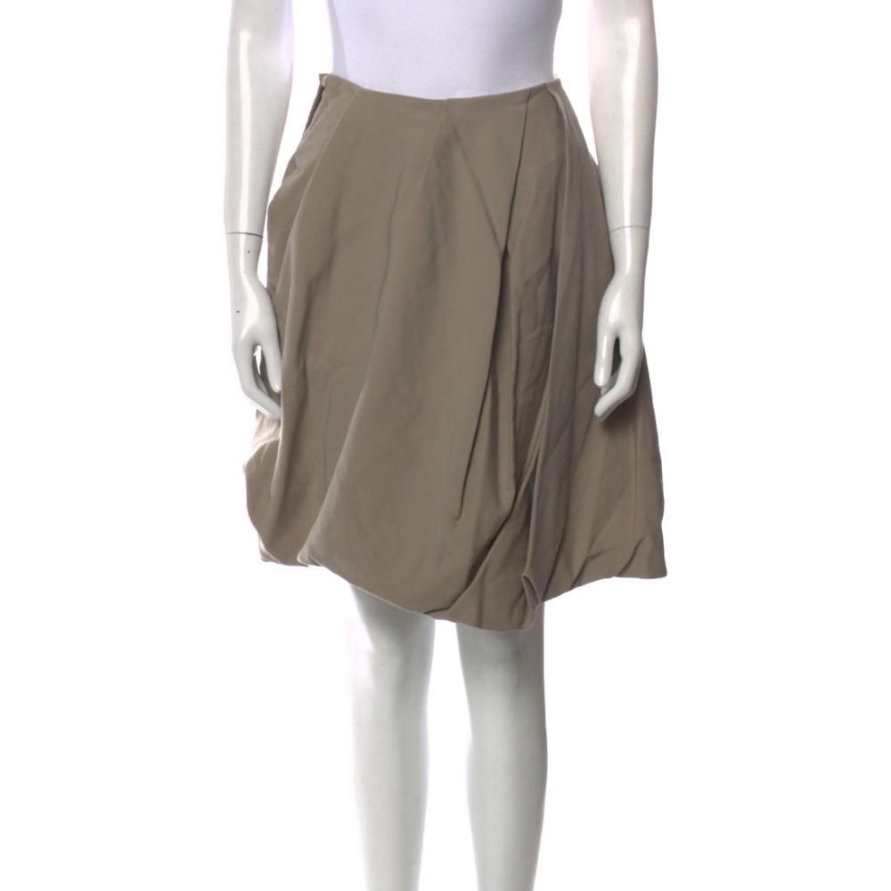 MARNI TAUBE BEIGE PLEATED ACCENTS KNEE-LENGTH BUBBLE KIRT SIZE M US8 IT44 BROWN